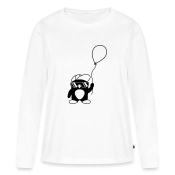 Penguin Beanie Lunettes de soleil Ballon - T-shirt manches longues Premium bio Femme - blanc - Devant - Julia (174cm)