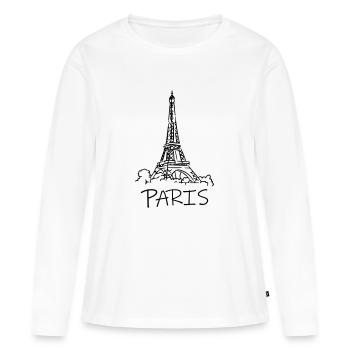 PARIS - T-shirt manches longues Premium bio Femme - blanc - Devant - Julia (174cm)