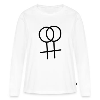 Lesbienne 1 - T-shirt manches longues Premium bio Femme - blanc - Devant - Julia (174cm)