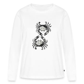 Crabe Crabe - T-shirt manches longues Premium bio Femme - blanc - Devant - Julia (174cm)
