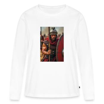 Légionnaire de Rome, les mythes slaves chuchotent à travers un - T-shirt manches longues Premium bio Femme - blanc - Devant - Julia (174cm)