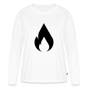 Feuer Flamme - Frauen Premium Bio Langarmshirt - Weiß - Vorne - Julia (174cm)