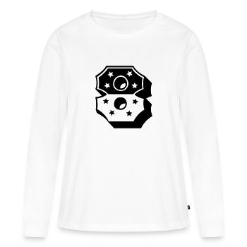 Numéro huit - T-shirt manches longues Premium bio Femme - blanc - Devant - Julia (174cm)