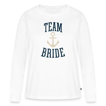 Team Bride Shirt | Anchor - Women's Premium Organic Long Sleeve Shirt - white - Front - Julia (174cm)