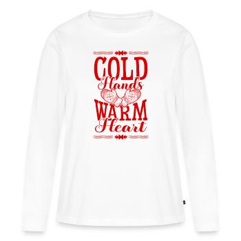 Frost winter - Women's Premium Organic Long Sleeve Shirt - white - Front - Julia (174cm)