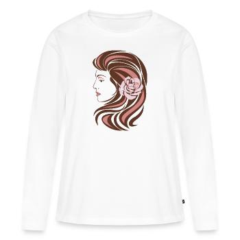 Weibliches Porträt - Frauen Premium Bio Langarmshirt - Weiß - Vorne - Julia (174cm)