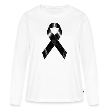Bande de deuil - T-shirt manches longues Premium bio Femme - blanc - Devant - Julia (174cm)