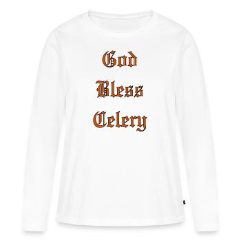 Bénédiction divineCéleri - T-shirt manches longues Premium bio Femme - blanc - Devant - Julia (174cm)