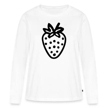 fraise - T-shirt manches longues Premium bio Femme - blanc - Devant - Julia (174cm)