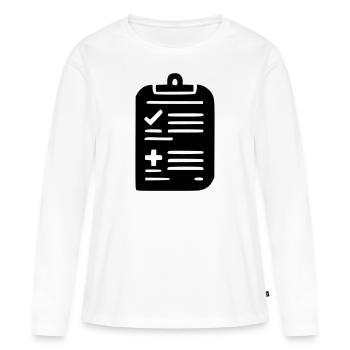 Liste de tâches - T-shirt manches longues Premium bio Femme - blanc - Devant - Julia (174cm)