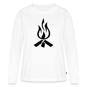 Feu de camp - T-shirt manches longues Premium bio Femme - blanc - Devant - Julia (174cm)