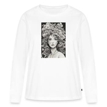 Demoiselle d’honneur - T-shirt manches longues Premium bio Femme - blanc - Devant - Julia (174cm)