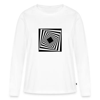 Illusion d’optique - T-shirt manches longues Premium bio Femme - blanc - Devant - Julia (174cm)