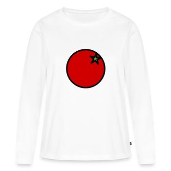 Tomate - Frauen Premium Bio Langarmshirt - Weiß - Vorne - Julia (174cm)