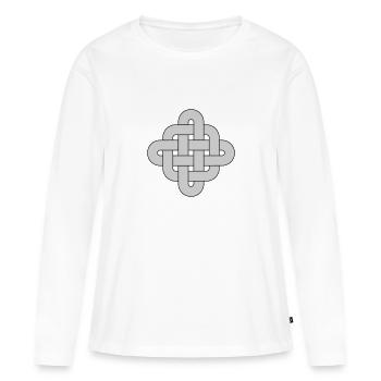 Knoten Ornament - Frauen Premium Bio Langarmshirt - Weiß - Vorne - Julia (174cm)
