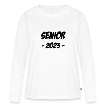 Senior 2023 - T-shirt manches longues Premium bio Femme - blanc - Devant - Julia (174cm)