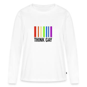 Gay Thought - Women's Premium Organic Long Sleeve Shirt - white - Front - Julia (174cm)