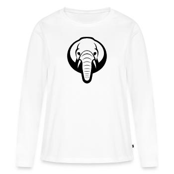 éléphant - T-shirt manches longues Premium bio Femme - blanc - Devant - Julia (174cm)