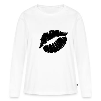 Lèvre - T-shirt manches longues Premium bio Femme - blanc - Devant - Julia (174cm)