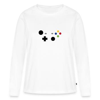 Controller - Frauen Premium Bio Langarmshirt - Weiß - Vorne - Julia (174cm)