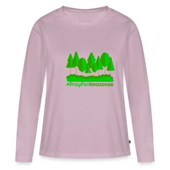 Pray for amazonas - Frauen Premium Bio Langarmshirt - Altrosa - Vorne - Julia (174cm)