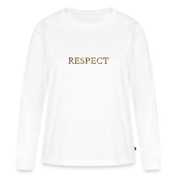 RESPECT - T-shirt manches longues Premium bio Femme - blanc - Devant - Julia (174cm)
