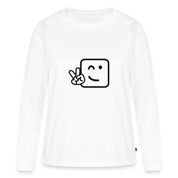 Visage cool - T-shirt manches longues Premium bio Femme - blanc - Devant - Julia (174cm)