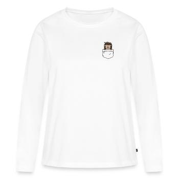 Hérisson dans la poche - T-shirt manches longues Premium bio Femme - blanc - Devant - Julia (174cm)