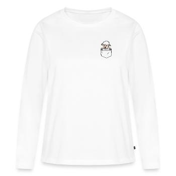 Mouton dans la poche - T-shirt manches longues Premium bio Femme - blanc - Devant - Julia (174cm)
