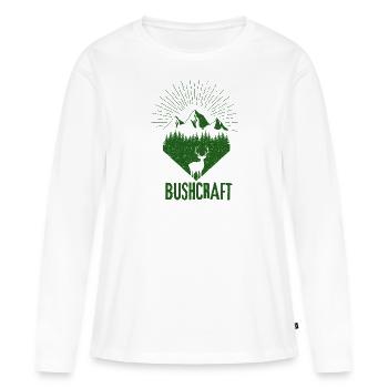 Survie en bushcraft - T-shirt manches longues Premium bio Femme - blanc - Devant - Julia (174cm)