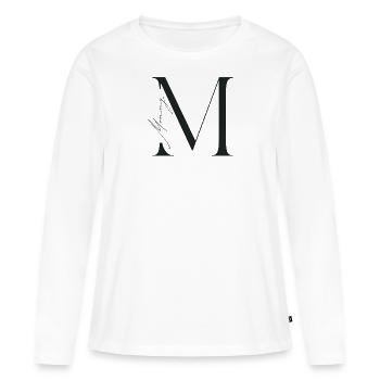Großes M für Mama - Frauen Premium Bio Langarmshirt - Weiß - Vorne - Julia (174cm)