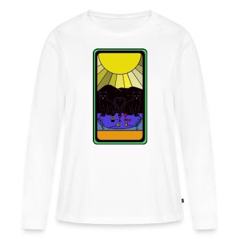 Tarot Chats Chats Fantaisie Magique Fantaisie - T-shirt manches longues Premium bio Femme - blanc - Devant - Julia (174cm)