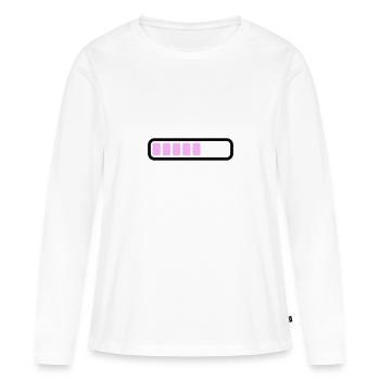 Batterie Chargement de la batterie - T-shirt manches longues Premium bio Femme - blanc - Devant - Julia (174cm)