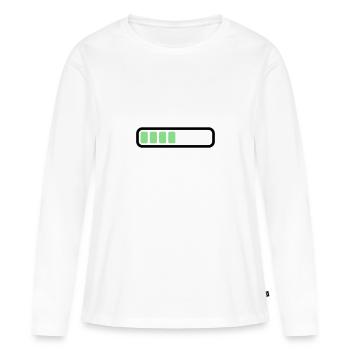 Batterie Chargement de la batterie - T-shirt manches longues Premium bio Femme - blanc - Devant - Julia (174cm)