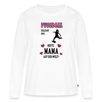Fussball Beste Mama Muttertag Geburtstag Mutter - Frauen Premium Bio Langarmshirt - Weiß - Vorne - Julia (174cm)