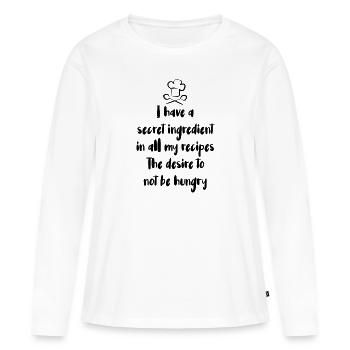 J’ai un ingrédient secret dans toutes mes recettes Le - T-shirt manches longues Premium bio Femme - blanc - Devant - Julia (174cm)