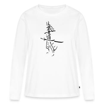 samouraï - T-shirt manches longues Premium bio Femme - blanc - Devant - Julia (174cm)