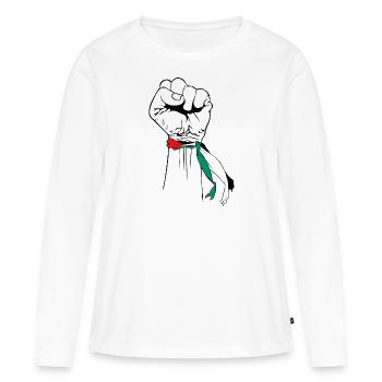free palestine - Women's Premium Organic Long Sleeve Shirt - white - Front - Julia (174cm)
