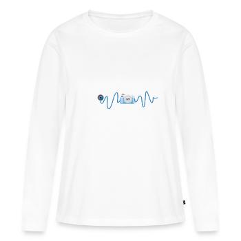 hobby, photographier, photographe, appareil photo, cadeau - T-shirt manches longues Premium bio Femme - blanc - Devant - Julia (174cm)