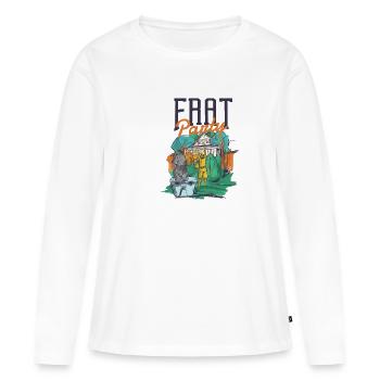 Cadeau de connexion amusant Frat party - T-shirt manches longues Premium bio Femme - blanc - Devant - Julia (174cm)