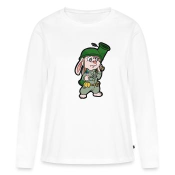 Bundeswehr lapin lapin militaire panzerfaust armée - T-shirt manches longues Premium bio Femme - blanc - Devant - Julia (174cm)