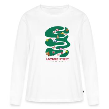 Lombard Street - San Francisco - T-shirt manches longues Premium bio Femme - blanc - Devant - Julia (174cm)