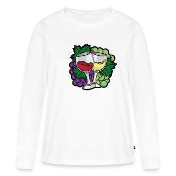 REDWINE AND WHITEWINE GRAPES - T-shirt manches longues Premium bio Femme - blanc - Devant - Julia (174cm)