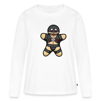 Homme en pain d’épice bdsm sadomaso esclave - T-shirt manches longues Premium bio Femme - blanc - Devant - Julia (174cm)