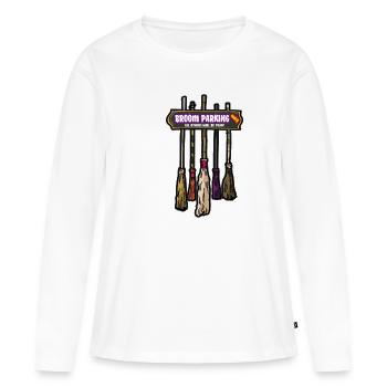 BALAI DE STATIONNEMENT - T-shirt manches longues Premium bio Femme - blanc - Devant - Julia (174cm)