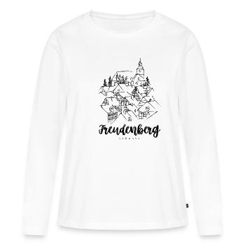 Freudenberg - Siegerland, Allemagne - T-shirt manches longues Premium bio Femme - blanc - Devant - Julia (174cm)