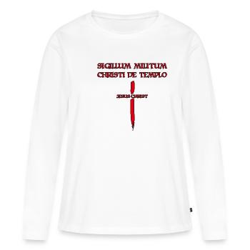 Crusader Knights Templars Templars - Women's Premium Organic Long Sleeve Shirt - white - Front - Julia (174cm)