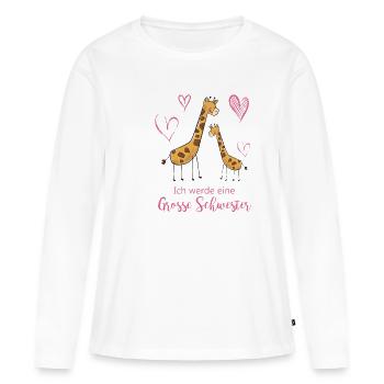 Big Sister Baby Big Gift Idea - Women's Premium Organic Long Sleeve Shirt - white - Front - Julia (174cm)