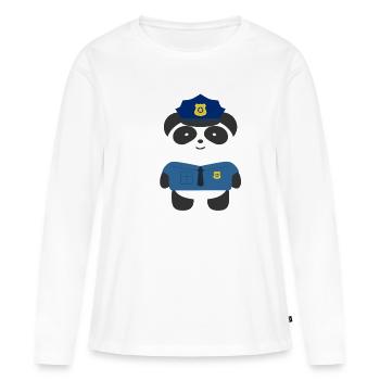 Police Panda - T-shirt manches longues Premium bio Femme - blanc - Devant - Julia (174cm)