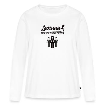 Lackiererin Endlich Chefin Selbstständig Malerin - Frauen Premium Bio Langarmshirt - Weiß - Vorne - Julia (174cm)